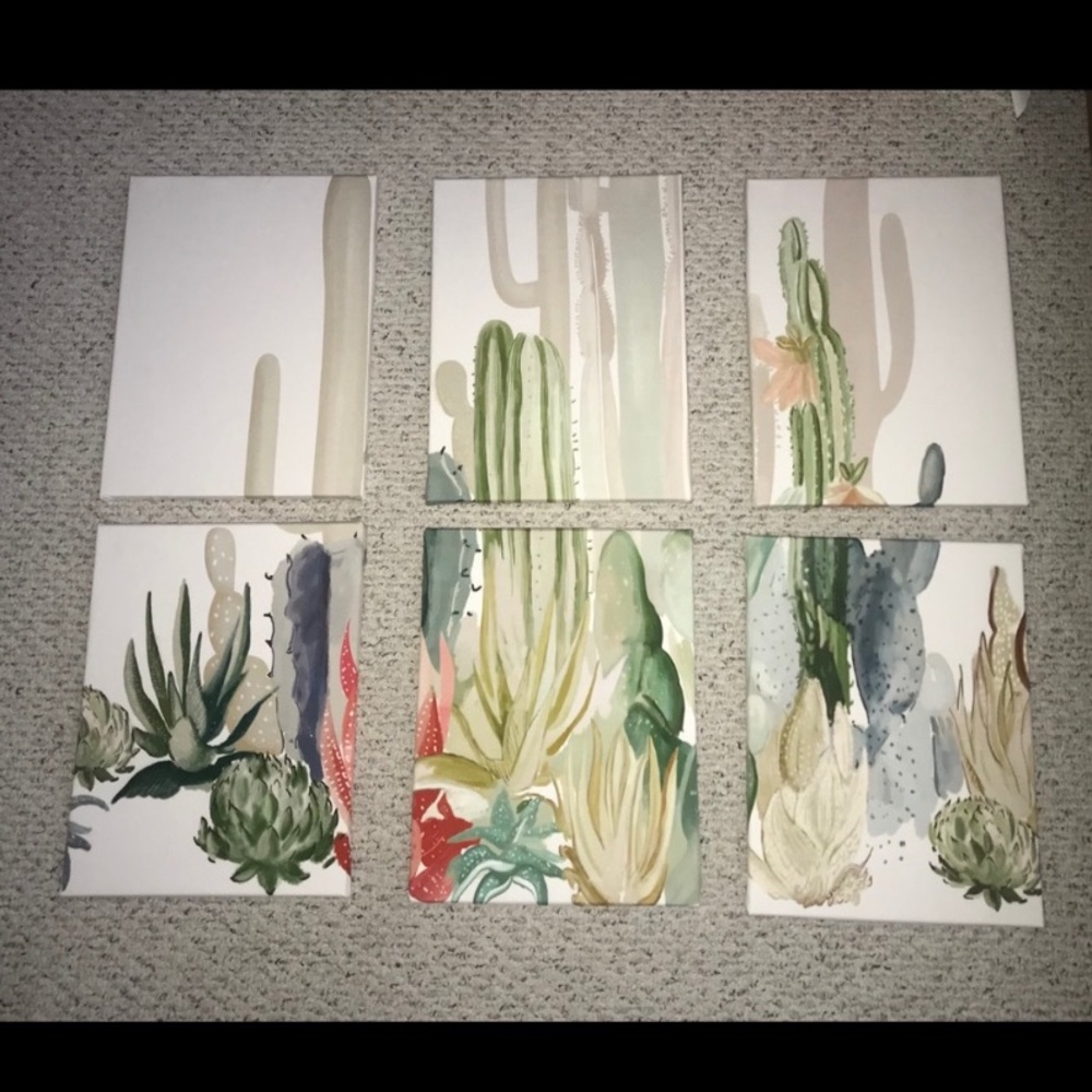 Canvas cactus wall art designs.